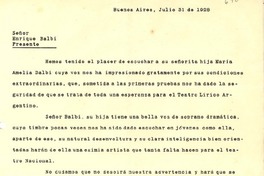 [Carta] 1928 jul. 31, Buenos Aires, [Argentina] [a] Enrique Balbi
