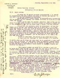 [Carta] 1943 sept. 5, Córdoba, [Argentina] [a] Gabriela Mistral, Petrópolis, [Brasil]