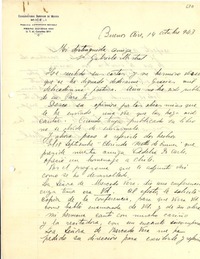 [Carta] 1943 oct. 14, Buenos Aires [a] Gabriela Mistral
