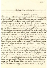 [Carta] 1943 oct. 19, Buenos Aires, [Argrntina] [a] Gabriela Mistral