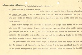 [Carta] 1943 nov, Buenos Aires [a] Gabriela Mistral, Brasil
