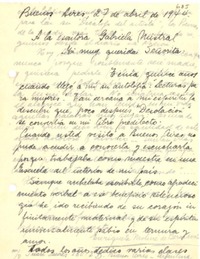 [Carta] 1944 abr. 27, Buenos Aires [a] Gabriela Mistral