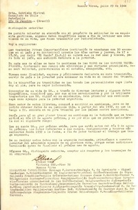 [Carta] 1944 jul. 29, Buenos Aires [a] Gabriela Mistral, Petrópolis, Río de Janeriro, Brasil