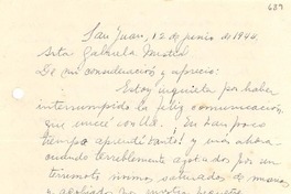 [Carta] 1944 jun. 12, San Juan, Argentina [a] Gabriela Mistral