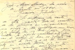 [Carta] 1944 ago, Mendoza, [Argentina a] Gabriela Mistral