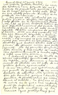 [Carta] 1944 jun. 15, Buenos Aires, [Argentina] [a] Gabriela Mistral