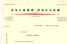 [Carta] 1944 ago. 24, Buenos Aires [a] Gabriela Mistral
