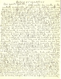 [Carta] 1944 ago. 25, Buenos Aires [a] Gabriela Mistral