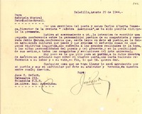 [Carta] 1944 ago. 29, Saladillo, Buenos Aires [a] Gabriela Mistral, Petrópolis, Brasil