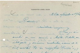 [Carta] 1944 sept. 25, Argentina [a] Gabriela Mistral