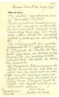 [Carta] 1945 mayo. 29, Buenos Aires [a] Gabriela Mistral, [Brasil?]