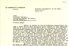 [Carta] 1945 ago. 13, Buenos Aires [a] Gabriela Mistral, Río de Janeiro, [Brasil]