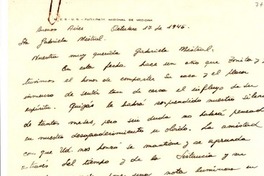 [Carta] 1945 oct. 17, Buenos Aires, [Argentina] [a] Gabriela Mistral