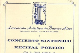 [Programa] de Concierto Sinfónico y Recital Poético, 1945 sept., Buenos Aires