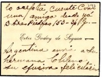 [Tarjeta] 1945, Buenos Aires [a] Gabriela Mistral