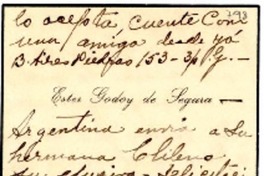 [Tarjeta] 1945, Buenos Aires [a] Gabriela Mistral