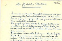 A Gabriela Mistral