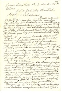 [Carta] 1945, nov. 16, Buenos Aires [a] Doña Gabriela Mistral