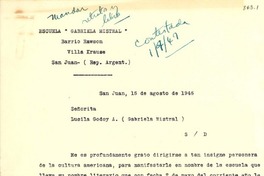 [Carta] 1946 ago. 16, San Juan, [Argentina] [a] Gabriela Mistral
