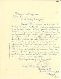 [Carta] 1946 mayo. 31, Patagones, Buenos Aires, [Argentina] [a] Lucila Godoy Alcayaga