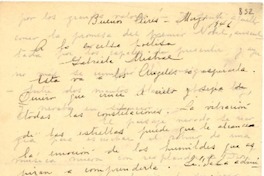 [Carta] 1946 mayo, Buenos Aires [a] Gabriela Mistral