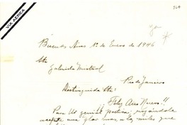 [Carta] 1946 ene. 1, Buenos Aires, [Argentina] [a] Gabriela Mistral, Rio de Janeiro, [Brasil]
