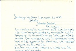 [Carta] 1947 ene. 15, Santiago del Estero, [Argentina] [a] Gabriela Mistral, Los Angeles, [EE.UU.]