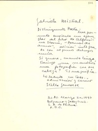 [Carta] 1947 mar. 20, Buenos Aires, [Argentina] [a] Gabriela Mistral