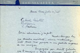 [Carta] 1948 jul. 12, Buenos Aires, Argentina [a] Gabriela Mistral, California, S. Bárbara, [EE.UU.]