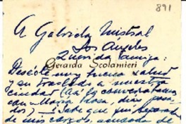 [Tarjeta] 1947 dic., Buenos Aires [a] Gabriela Mistral, Los Angeles, [California, EE.UU.]