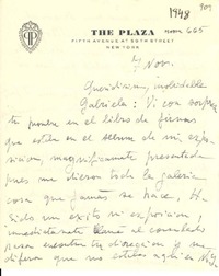 [Carta] 1948 nov. 7, Buenos Aires,[Argentina] [a] Gabriela Mistral, [Nueva York, Estados Unidos]