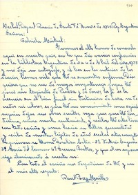 [Carta] 1948 nov. 21, Depart. Rosario de Santa Fé, Rep. Argentina [a] Gabriela Mistral