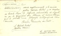 [Tarjeta] 1948 dic., Rosario, Argentina [a] Gabriela Mistral, Yucatán, México