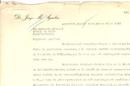 [Carta] 1951 mar. 15, Buenos Aires, Argentina [a] Gabriela Mistral, Cónsul de Chile, Rapallo, Italia