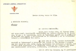 [Carta] 1950 mar., Buenos Aires [a] Gabriela Mistral, México