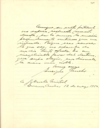 [Carta] 1950 mar. 12, Buenos Aires [a] Gabriela Mistral
