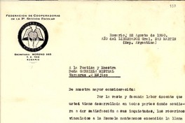 [Carta] 1950 ago. 22, Rosario, [Argentina a] Gabriela Mistral, Veracruz, [México]