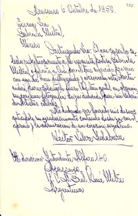 [Carta] 1950 oct. 6, Acassuso, [Argentina] [a] Excma Sra. Gabriela Mistral, México