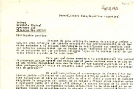 [Carta] 1951 sept. 21, Paraná, Entre Ríos, Argentina [a] Gabriela Mistral, Veracruz, México