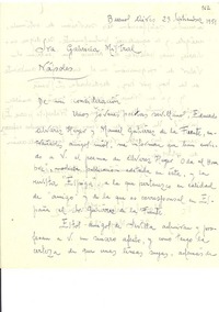 [Carta] 1951 sept. 23, Buenos Aires, [Argentina] [a] Gabriela Mistral, Nápoles, [Italia]