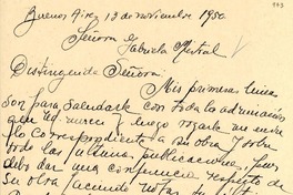 [Carta] 1950 nov. 13, Buenos Aires [a] Gabriela Mistral