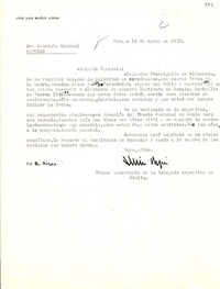 [Carta] 1952 mar. 14, Roma [a] Gabriela Mistral, Nápoles