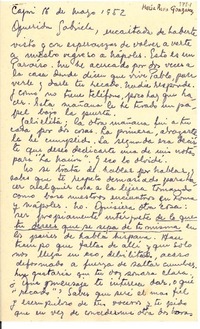 [Carta] 1952 mayo. 16, Capri [a] Gabriela Mistral, Nápoles