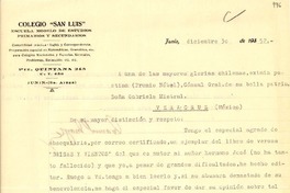 [Carta] 1952 dic. 30, Junín, Buenos Aires, [Argentina] [a] Gabriela Mistral, Veracruz, México