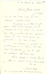 [Carta] 1953 abr. 1, Buenos Aires, Argentina [a] Gabriela Mistral