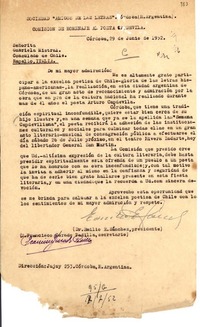 [Carta] 1952 jun. 29, Córdoba [a] Gabriela Mistral, Rapallo, Italia