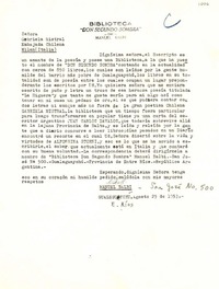 [Carta] 1953 ago. 29, Gualeguaychú, E[ntre] Ríos, [Argentina] [a] Gabriela Mistral, Embajada chilena, Milan, Italia