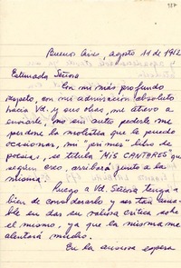 [Carta] 1952 ago. 11, Buenos Aires [a] Gabriela Mistral