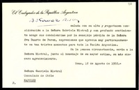 [Carta] 1952 ago. 12, Roma [a] Gabriela Mistral, Nápoles