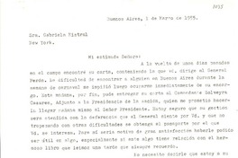 [Carta] 1955 mar. 1, Buenos Aires, [Argentina] [a] Gabriela Mistral, New York, [EE.UU.]